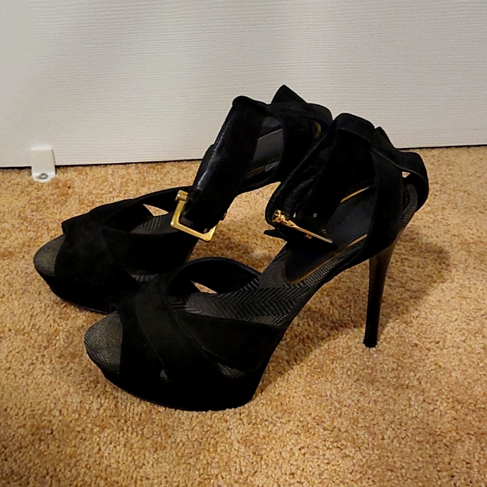 Burberry Peeptoe Black Stillettos